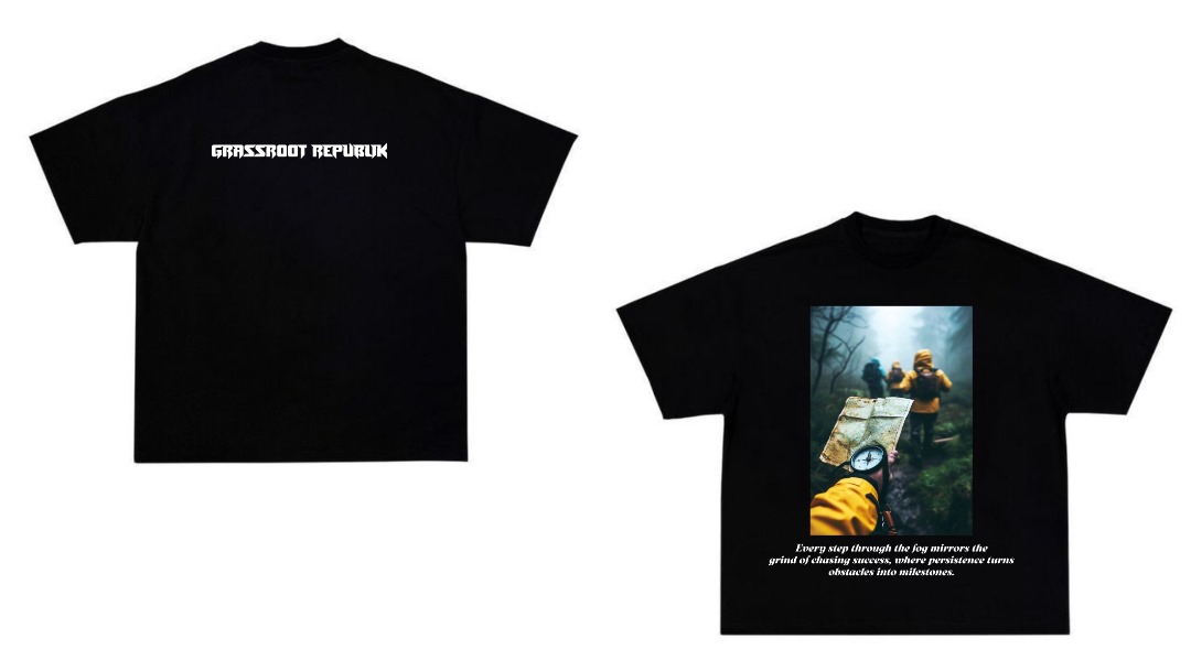 Black Milestone Map Tee